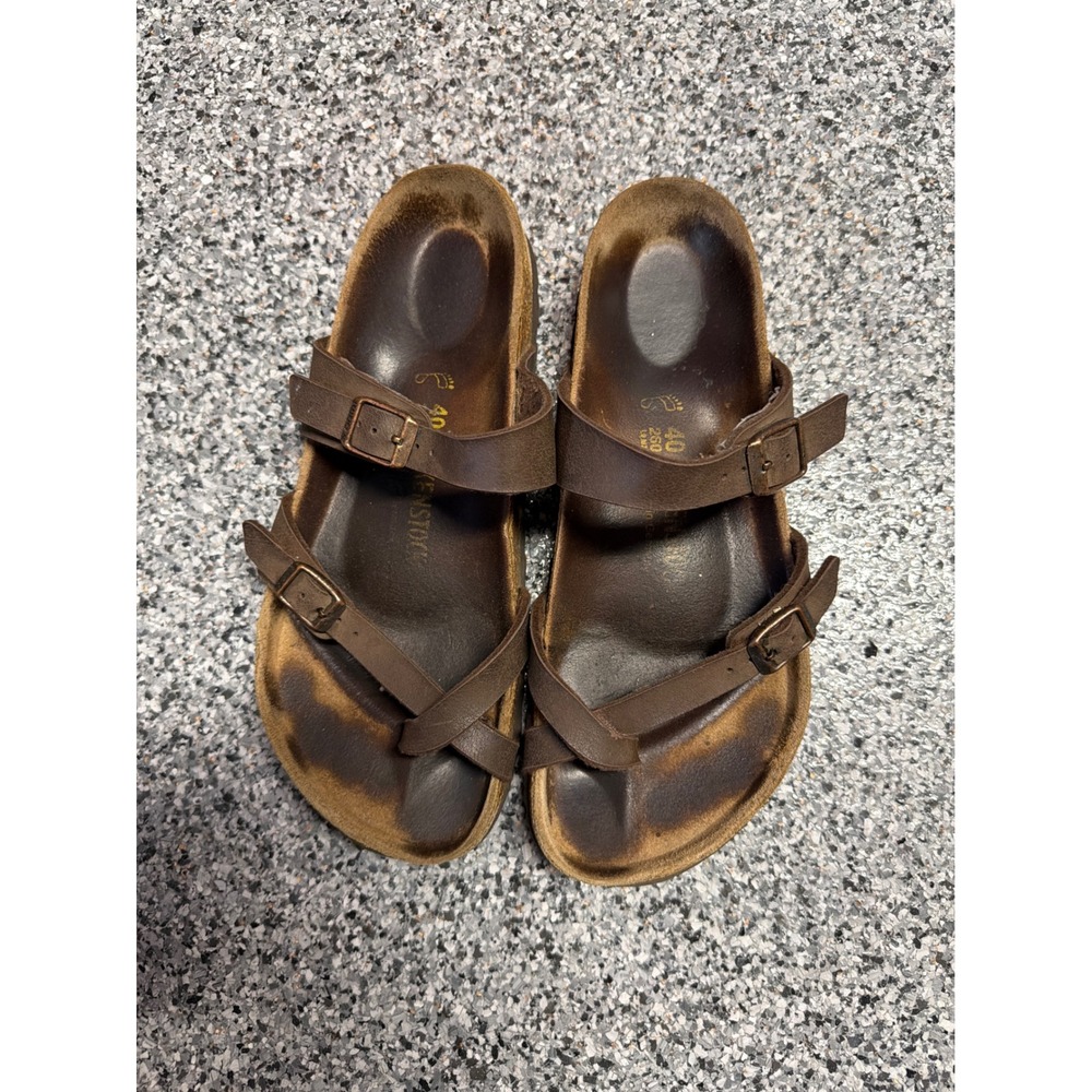 Birkenstock Mayari Mocha Brown Birko-Flor Toe Loop Sandals Size 40 L9 M7